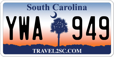 SC license plate YWA949
