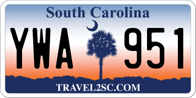 SC license plate YWA951