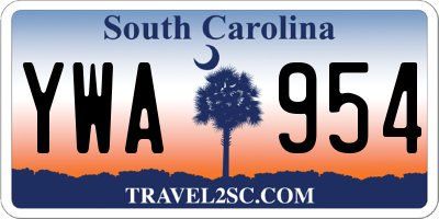 SC license plate YWA954