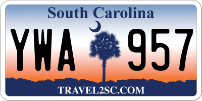 SC license plate YWA957