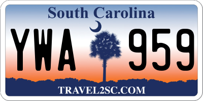 SC license plate YWA959