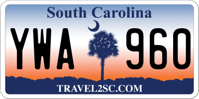 SC license plate YWA960