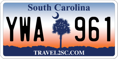SC license plate YWA961