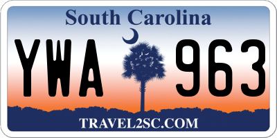 SC license plate YWA963