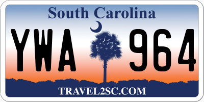 SC license plate YWA964