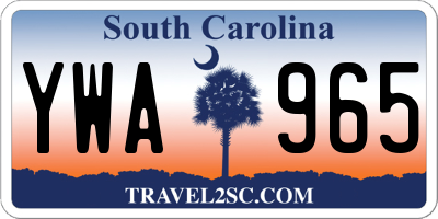 SC license plate YWA965