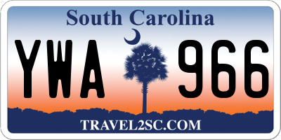 SC license plate YWA966