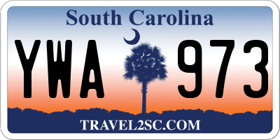 SC license plate YWA973