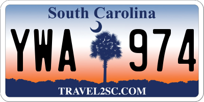 SC license plate YWA974