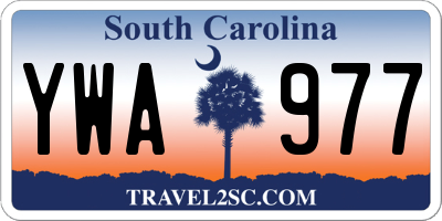 SC license plate YWA977