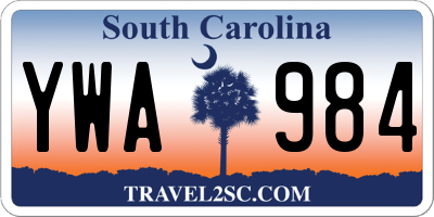 SC license plate YWA984