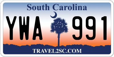 SC license plate YWA991