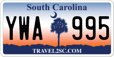 SC license plate YWA995