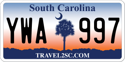 SC license plate YWA997