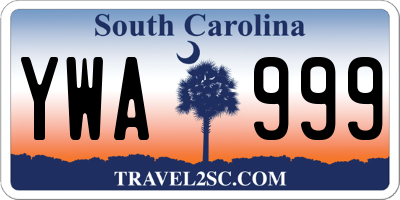 SC license plate YWA999
