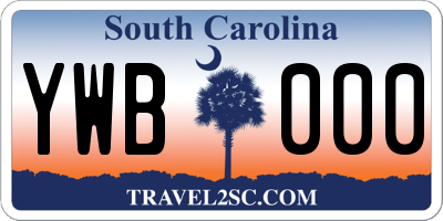 SC license plate YWB000