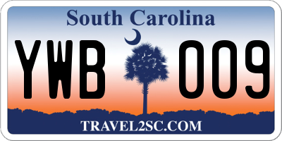 SC license plate YWB009