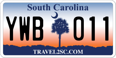 SC license plate YWB011