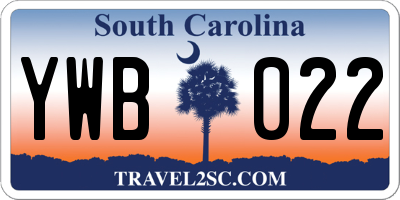 SC license plate YWB022