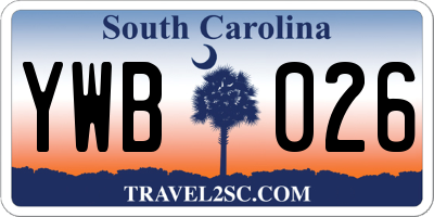 SC license plate YWB026