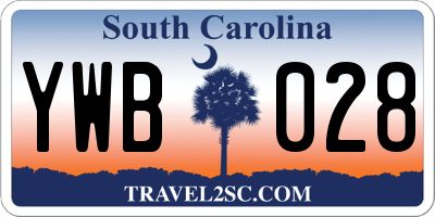 SC license plate YWB028