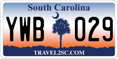 SC license plate YWB029