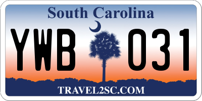 SC license plate YWB031