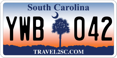 SC license plate YWB042