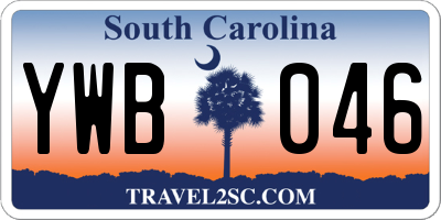 SC license plate YWB046