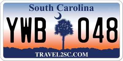 SC license plate YWB048