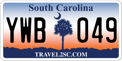 SC license plate YWB049