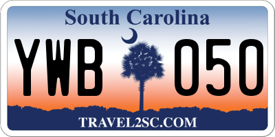 SC license plate YWB050