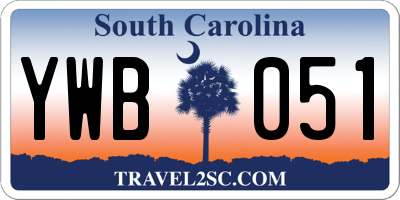 SC license plate YWB051