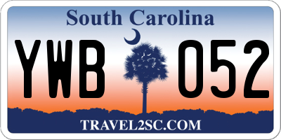 SC license plate YWB052
