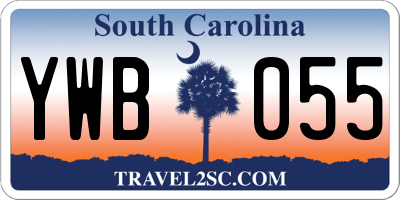 SC license plate YWB055