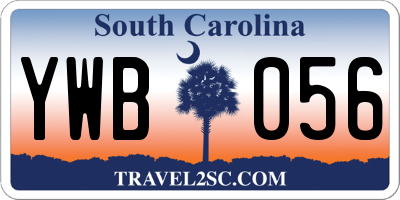 SC license plate YWB056