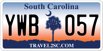 SC license plate YWB057