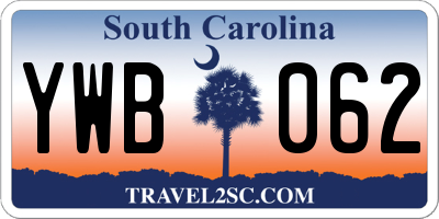 SC license plate YWB062