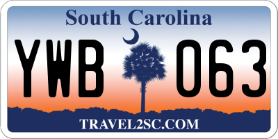 SC license plate YWB063
