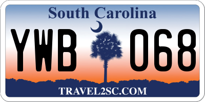 SC license plate YWB068