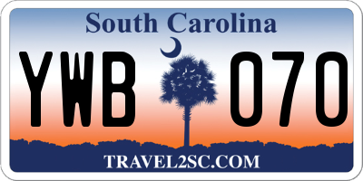 SC license plate YWB070