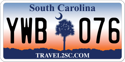 SC license plate YWB076