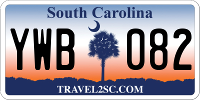 SC license plate YWB082