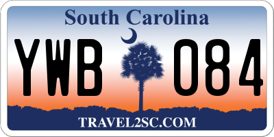 SC license plate YWB084
