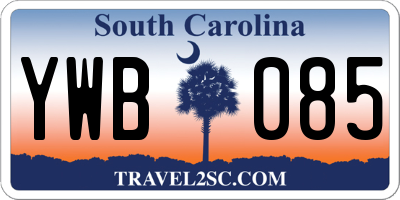 SC license plate YWB085