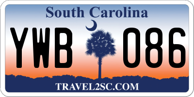 SC license plate YWB086