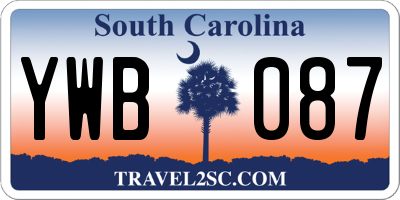 SC license plate YWB087