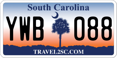 SC license plate YWB088