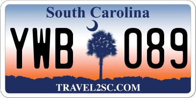 SC license plate YWB089