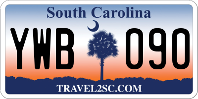 SC license plate YWB090